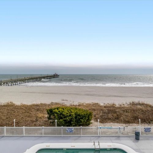 Breathtaking Oceanfront and Cherry Grove Pier view from balcony