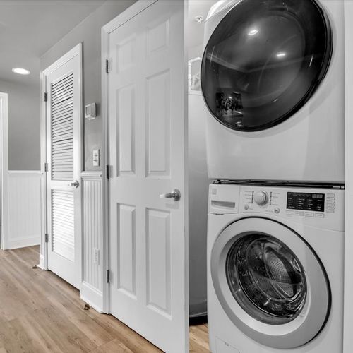 Stackable washer and dryer on second floor
