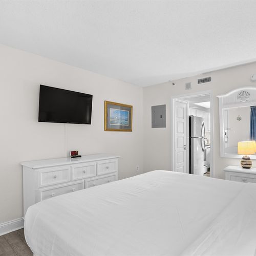 King Bed with smart TV and dresser
