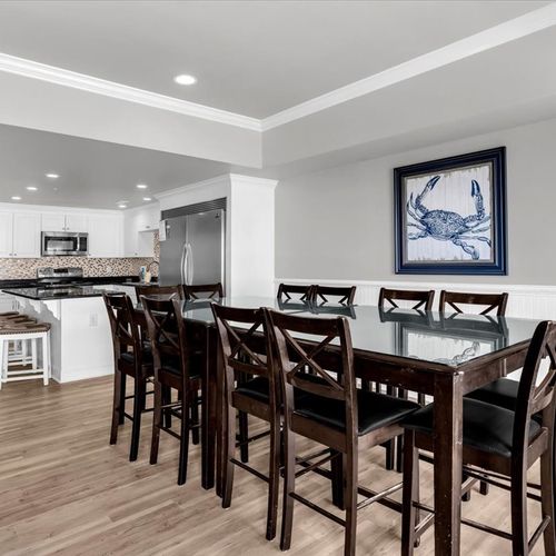 Open dining room and kitchen area