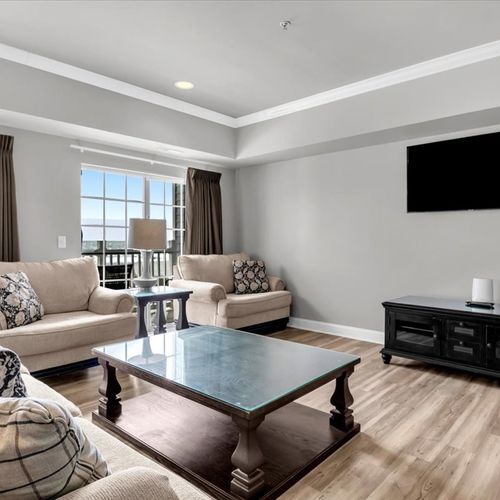 Living room with Oceanfront view
