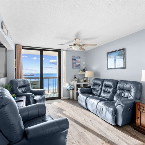 Living Room with view to balcony view of the ocean