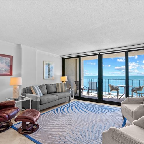Enjoy the Living Room Area with a Gorgeous Oceanfront View