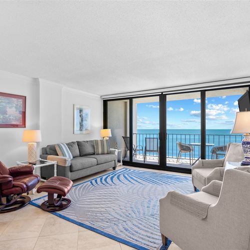 View into Living Room Area with Balcony View