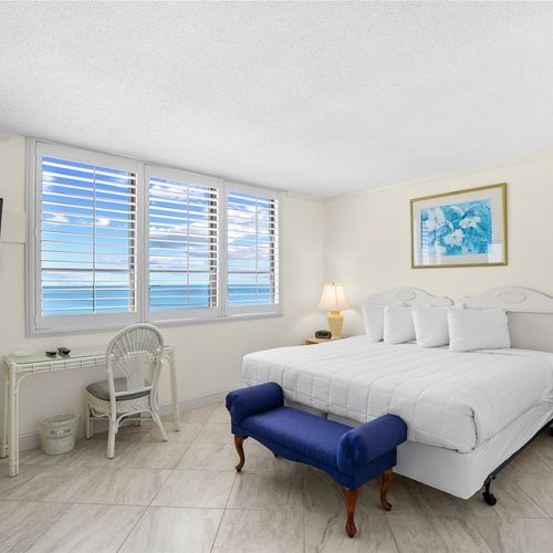 Master Bedroom with King Bed, Smart TV, and Ocean View