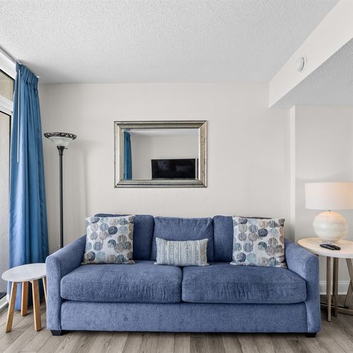 Comfy pull out sofa.