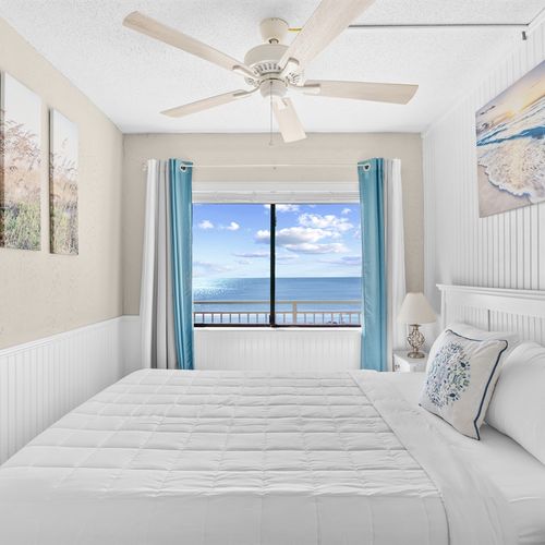 Master Bedroom with Queen Bed and Gorgeous Ocean View