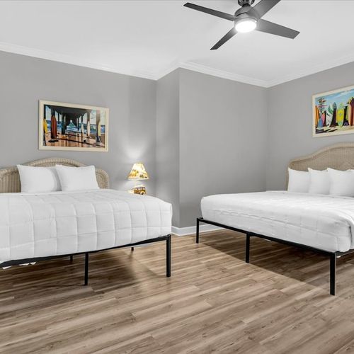 Bedroom 3 on second floor with 1 King and 1 queen