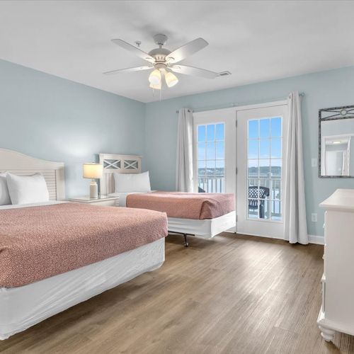 Second Floor Bedroom with Queen and Twin. Balcony View & Ensuite