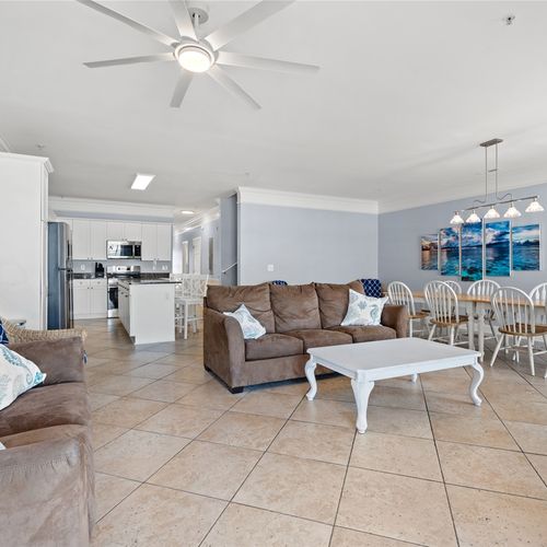 Open Floor Plan with a spacious living room, dining area, and kitchen