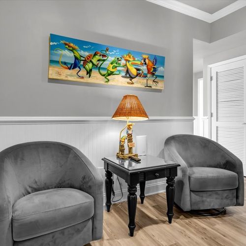 Game room seating on second floor