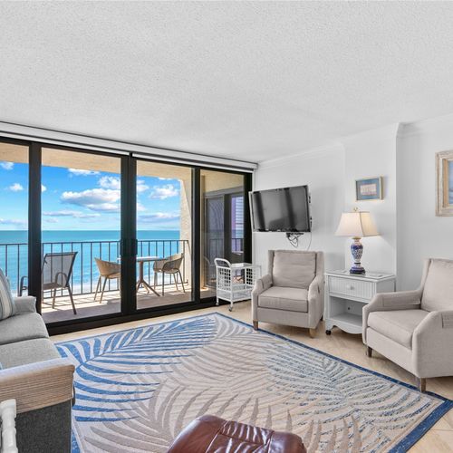 Living Room with Smart Tv and Magnificent Ocean View