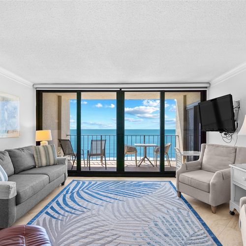 Cozy Living Room Area with Smart TV and Ocean View