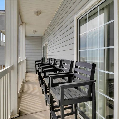 Balcony with ample seating and ocean view