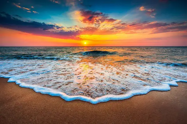 Golden Sunset Over The Ocean