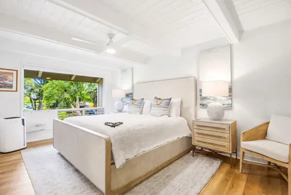 Peaceful bedroom filled with natural light