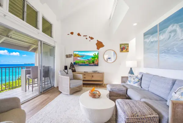 Inviting seating area with coastal scenery