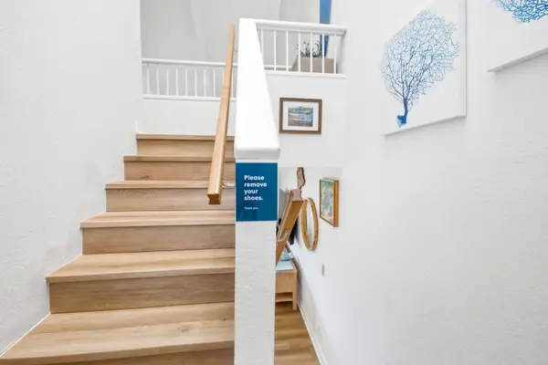 Stairway leading into the residence