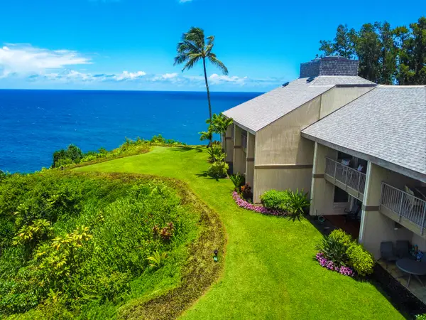 Manicured lawn overlooking the ocean