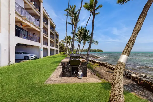 Oceanfront Lawn and Seawall Adjacent to Resort Complex with Palm Trees