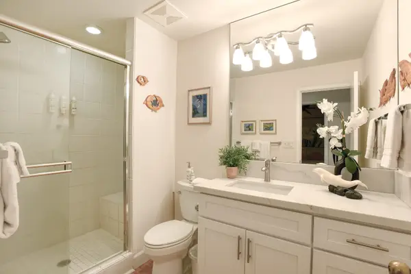 Bright Bathroom With Walk In Shower