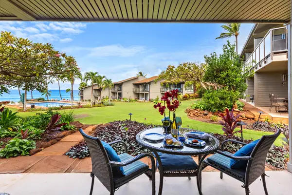 Lanai with pool and ocean views