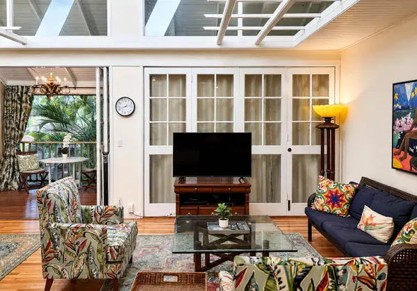 Stylish living room with balcony access