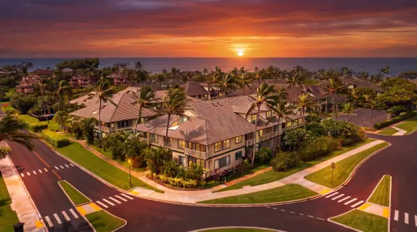 Golden Sunset Over the Resort and Ocean Horizon