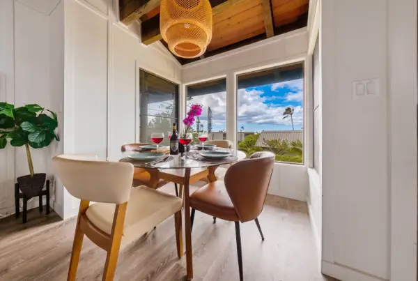 Dining area with bright windows