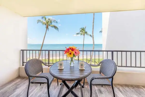 Enjoy your morning coffee with the ocean waves crashing nearby