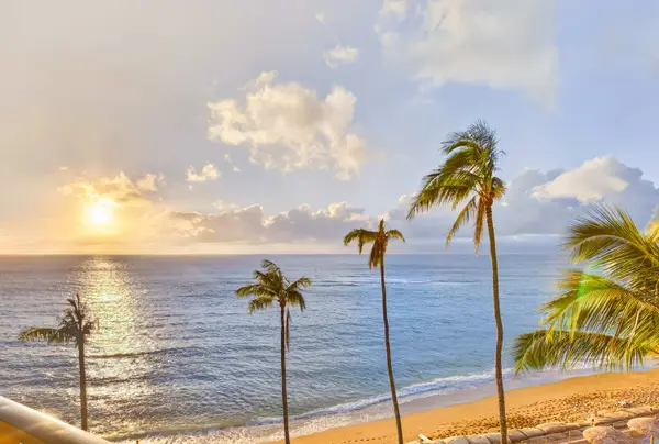 Sunset ocean views from the lanai
