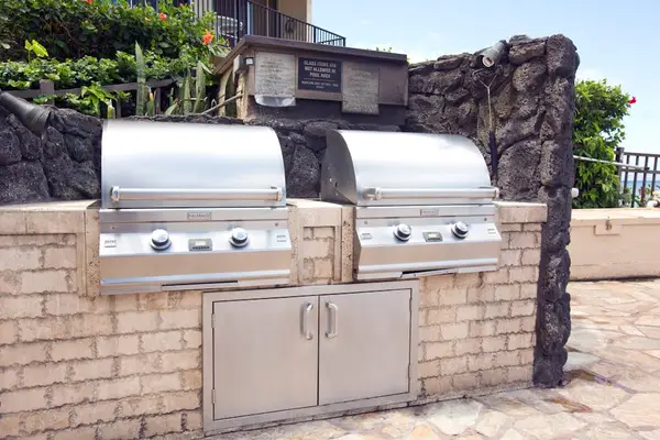 Hololani Resort with gas grills by the pool for you to cook all of the fresh fish you will catch while here.