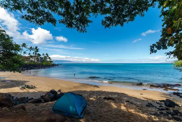 Peaceful beach just steps away
