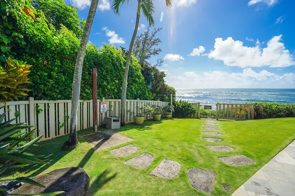 Lush Oceanfront Garden Lawn
