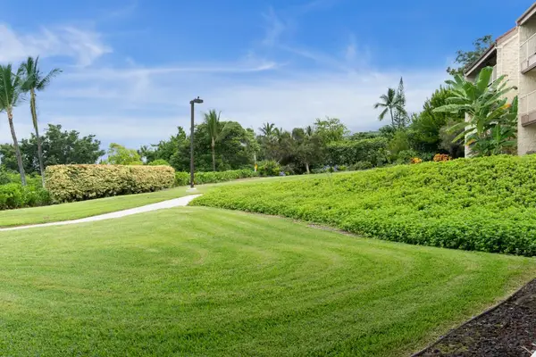 Beautifully Maintained Grounds with Lush Green Lawn & Palm Trees