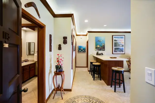 Kitchen with large countertops for plenty of space for preparing dinner.