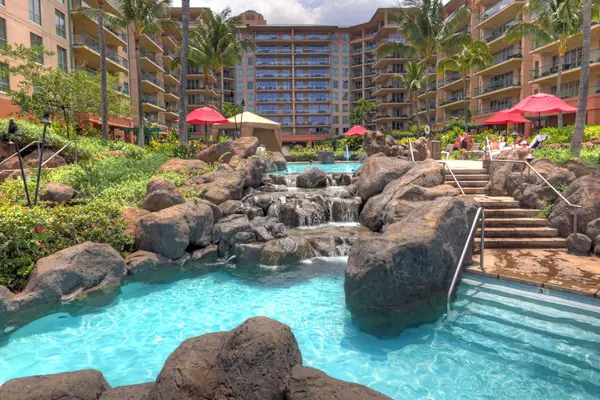 Resort Pool With Waterfall Oasis