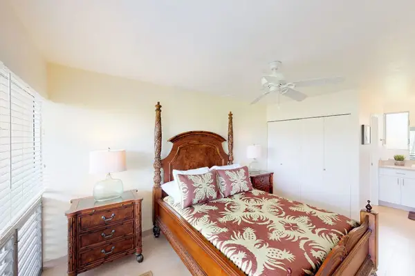 Master bedroom with king bed.