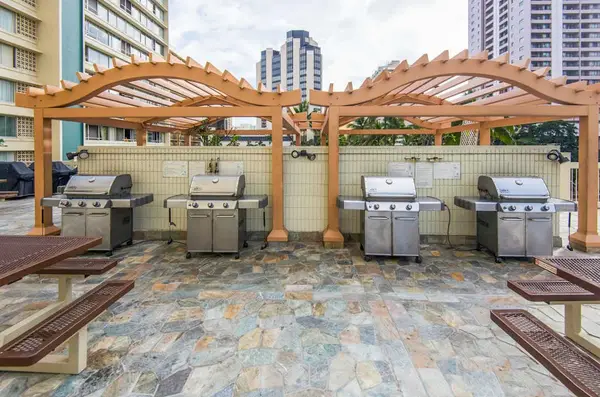 Poolside Grilling Area For Outdoor Feasts