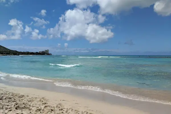 Crystal Clear Waters Along Waikiki Beach
