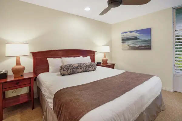 Peaceful king bedroom designed for total relaxation