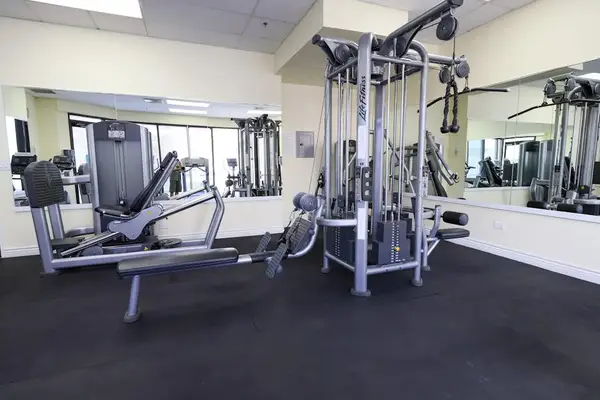 Keep up your fitness routine in the on-site community gym.