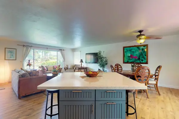 Kitchen island open to the living room
