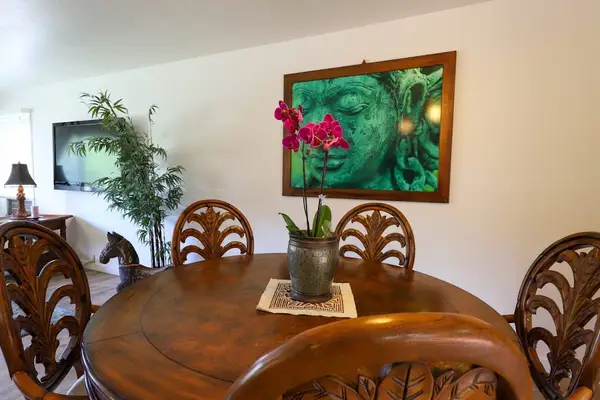 Dining room with seating for five.