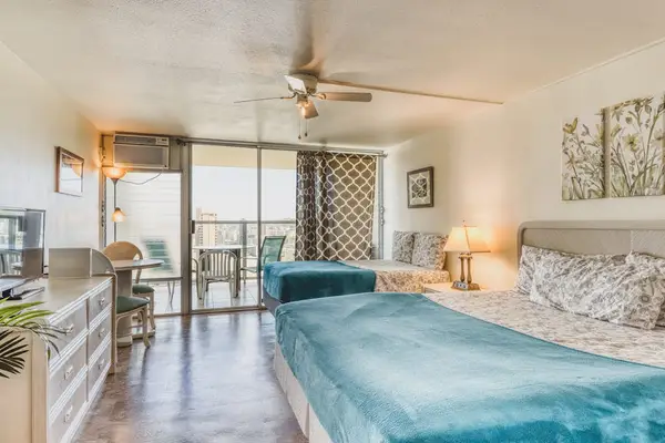 Thoughtfully designed studio with a cozy sleeping and living area.