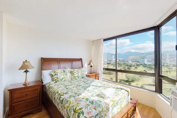Comfortable queen bed for a restful night