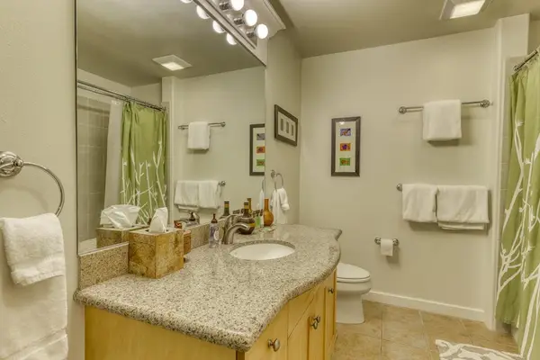 Refresh and recharge in a clean and comfortable full bathroom designed for your convenience.