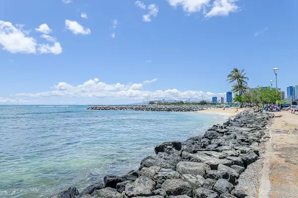 Step outside and enjoy the beach just beyond the property.
