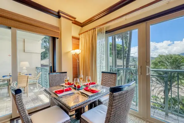 Dining Table Set with Scenic Outdoor Views