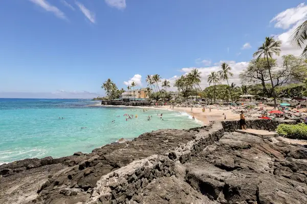 Paradise found, breathtaking coastal views of the turquoise ocean and sandy cove